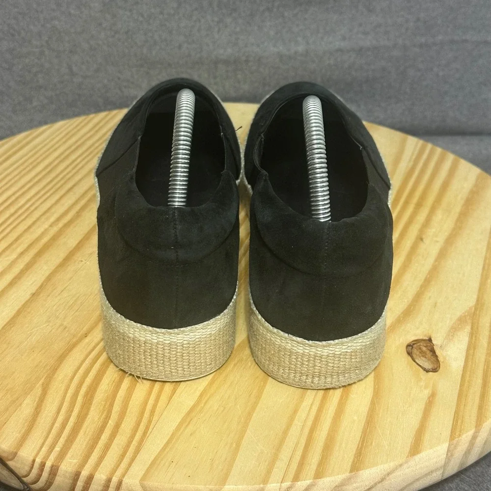 Vince Womens Black Suede Slip On Espadrille Platform Sneakers Shoes US 11 EUR 41